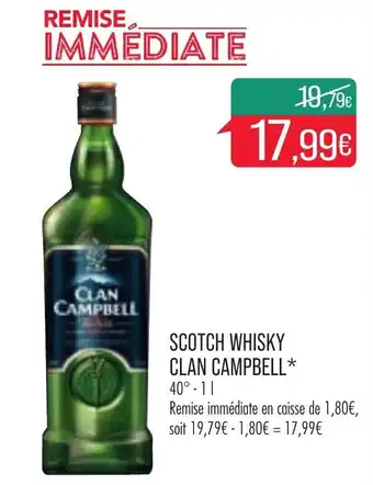 Match Scotch whisky clan campbell offre