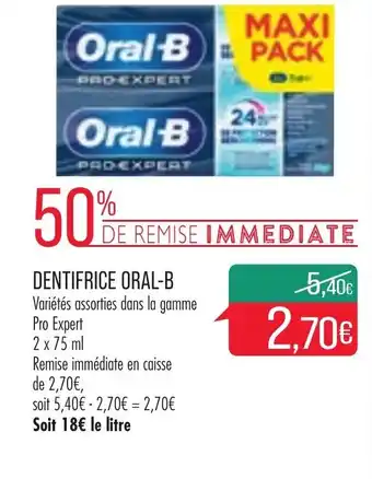 Match Dentifrice oral-b offre