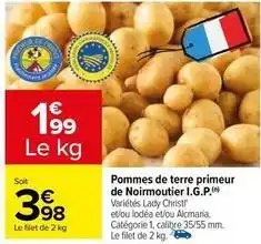 Carrefour Pommes de terre primeur de noirmoutier i.g.p offre