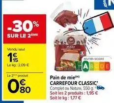 Carrefour Carrefour - pain de mie classic' offre