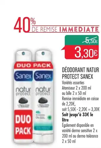 Match Déodorant natur protect sanex offre