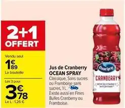 Carrefour Ocean spray - jus de cranberry offre