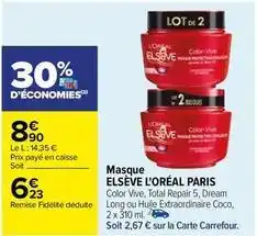 Carrefour L'oréal - masque elseve paris offre