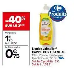 Carrefour Carrefour - liquide vaisselle essential offre