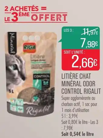 Match Litière chat minéral odor control rigalit offre
