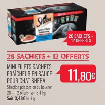 Match Mini filets sachets fraîcheur en sauce pour chat sheba offre