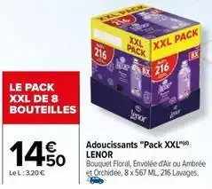 Carrefour Lenor - adoucissants pack xxl offre