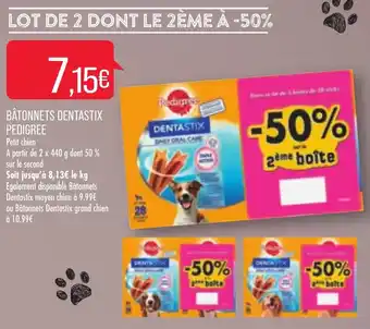 Match Bâtonnets dentastix pedigree offre
