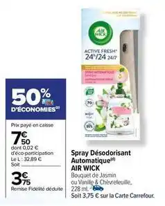 Carrefour Air wick - spray désodorisant automatique offre