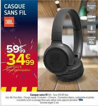 Carrefour Jbl - casque sans fil offre