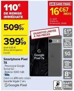 Carrefour Google - smartphone pixel 7a offre