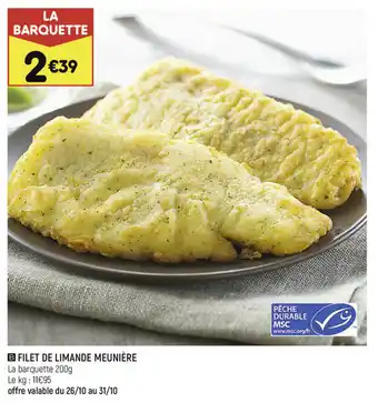 Filet de limande meunière
