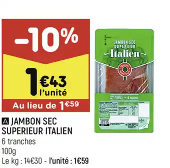 Leader Price Jambon sec superieur italien offre