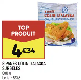 Leader Price 8 Panés colin d'alaska surgelés offre