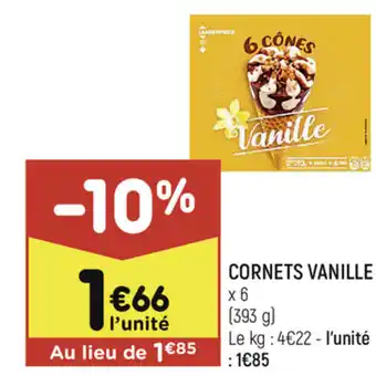 Leader Price Cornets vanille offre