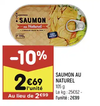 Leader Price Saumon au naturel offre