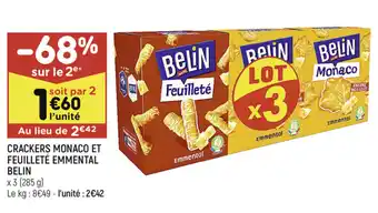 Leader Price Crackers monaco et feuilleté emmental belin offre