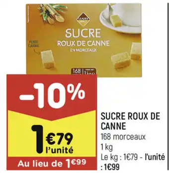 Leader Price Sucre roux de canne offre