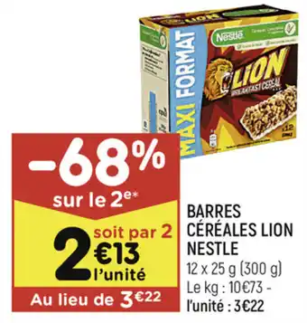 Leader Price Barres céréales lion nestle offre