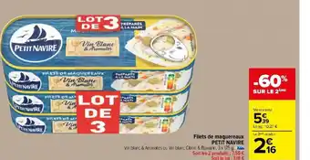 Carrefour Market Filets de maquereaux PETIT NAVIRE offre