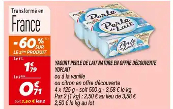 Netto YOPLAIT YAOURT PERLE DE LAIT NATURE EN OFFRE DÉCOUVERTE offre