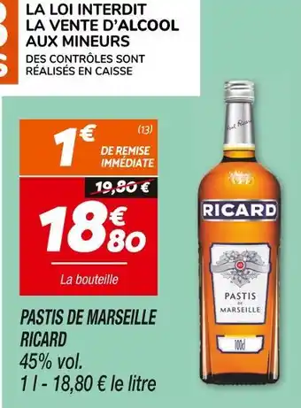 Netto RICARD PASTIS DE MARSEILLE offre