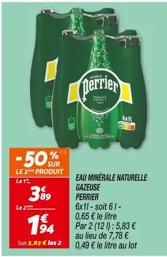 Netto PERRIER EAU MINÉRALE NATURELLE GAZEUSE offre