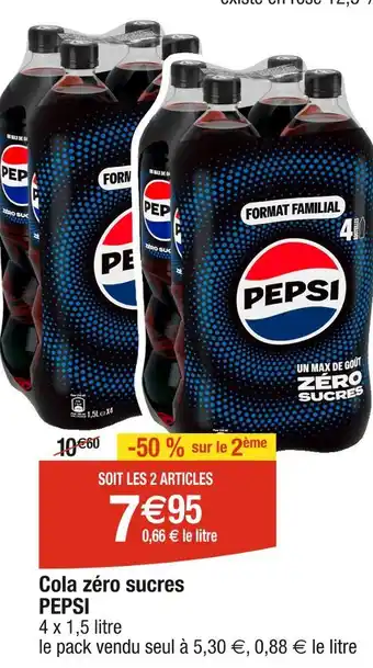 Cora x Carrefour PEPSI Cola zéro sucres offre