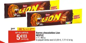 Cora x Carrefour NESTLÉ Barres chocolatées Lion offre