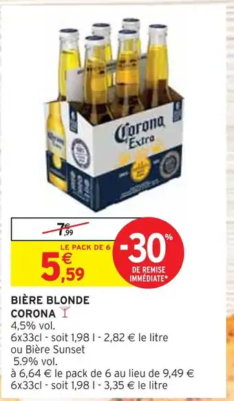 Intermarché CORONA BIÈRE BLONDE offre