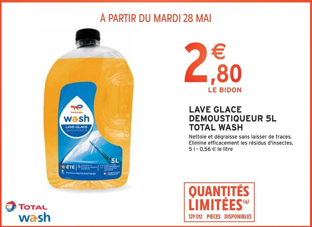 Promo TOTAL WASH LAVE GLACE DEMOUSTIQUEUR 5L chez Intermarché