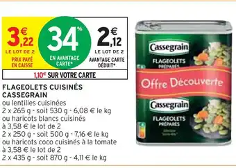 Intermarché CASSEGRAIN FLAGEOLETS CUISINÉS offre