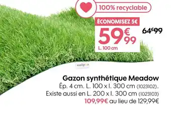 Truffaut Gazon synthétique Meadow offre