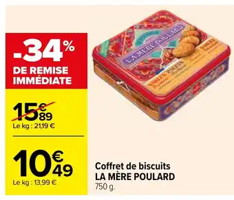 Carrefour Coffret de biscuits LA MÈRE POULARD 750 g. offre