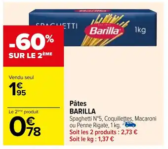 Carrefour Pâtes BARILLA offre