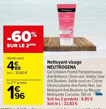 Carrefour Nettoyant visage NEUTROGENA offre
