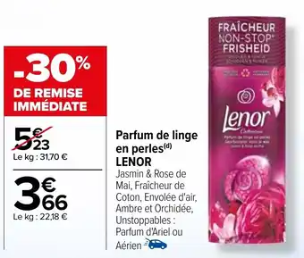 Carrefour Parfum de linge en perles (d) LENOR offre