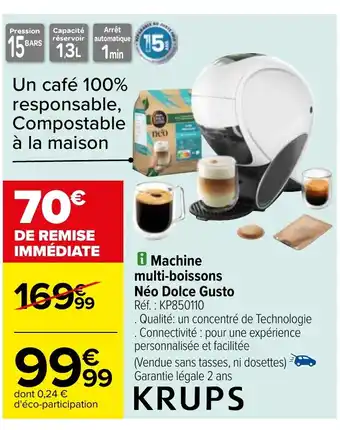 Carrefour Ⓡ Machine multi-boissons Néo Dolce Gusto offre