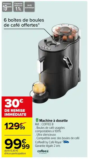 Carrefour Machine à dosette Réf.: COFFEE B offre