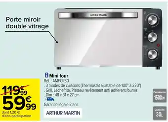 Carrefour Mini four Réf.: AMFCR30 offre