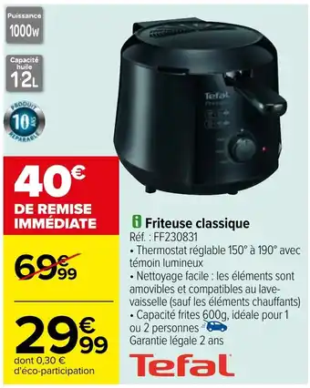 Carrefour Friteuse classique Réf.: FF230831 offre