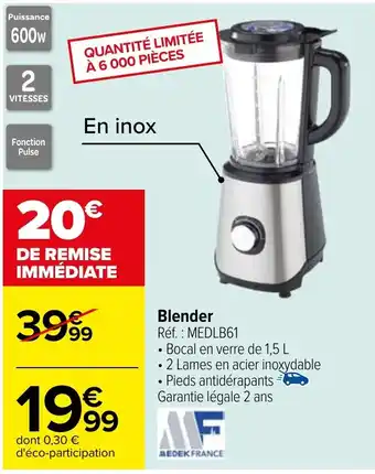 Carrefour Blender Réf.: MEDLB61 offre