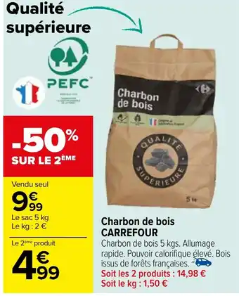 Carrefour Charbon de bois CARREFOUR offre