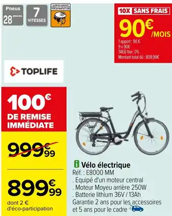 Carrefour Vélo électrique Réf. E8000 MM offre