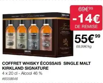 Costco COFFRET WHISKY ÉCOSSAIS SINGLE MALT KIRKLAND SIGNATURE offre