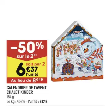 Calendrier de l'Avent Chalet Kinder