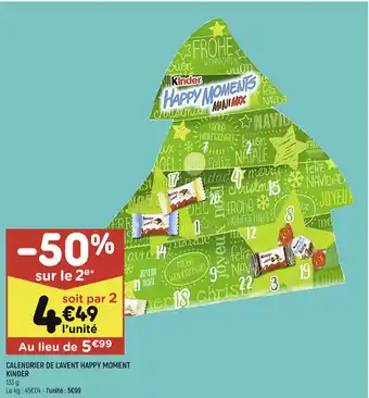 Leader Price Calendrier de l'Avent Happy Moment Kinder offre