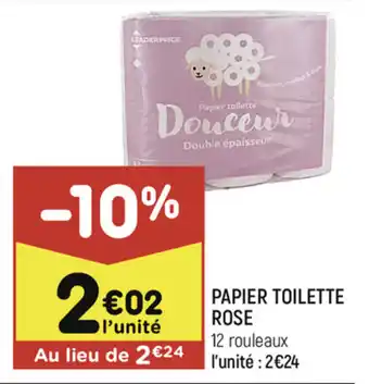 Leader Price Papier Toilette Rose offre