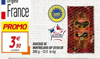Netto Saucisse de Montbéliard IGP 2X150 GR offre