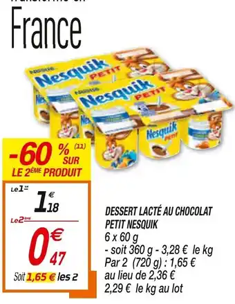 Netto Dessert Lacté Au Chocolat Petit Nesquik offre